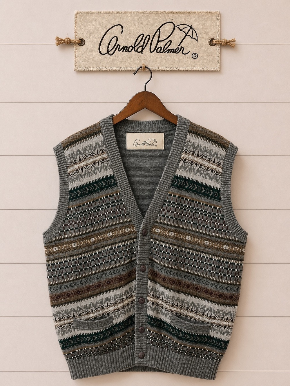 ARNOLD PALMER vintage Grandpa vest size XL